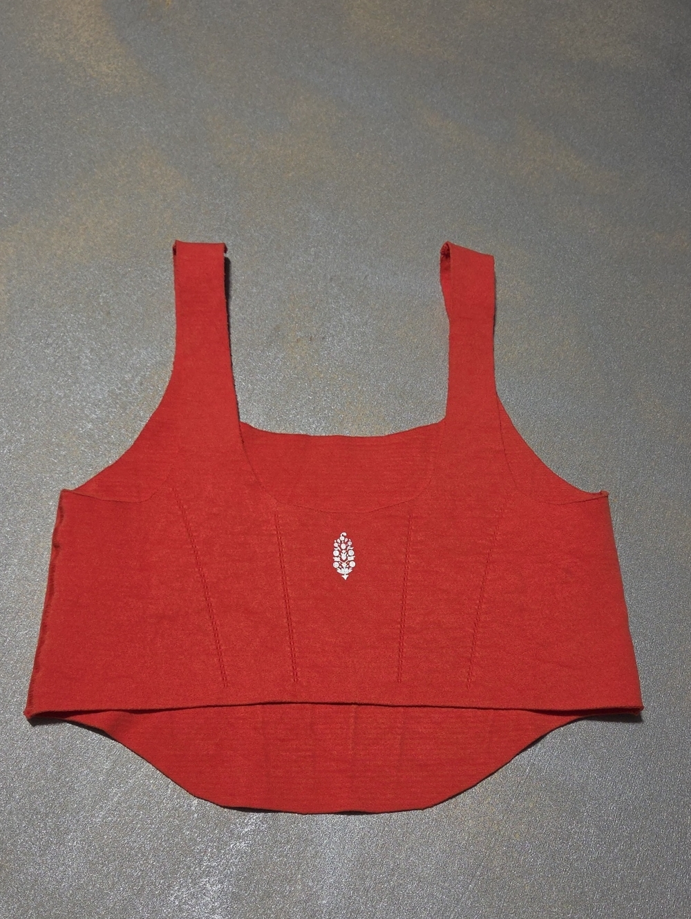 Women’s Red Crop Tank Top - Sleeveless Square Neck M/L